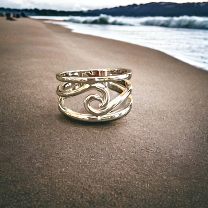 Jackie Gallagher Designs - Handmade Coastal Jewelry - Wave Band, sterling silver