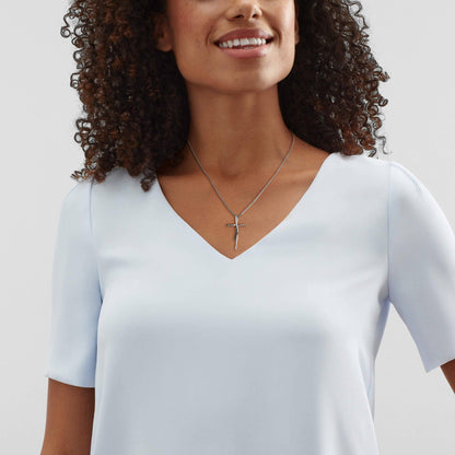 Silpada - Silpada 'Organic Cross' Pendant Necklace in Sterli: 1 5/8