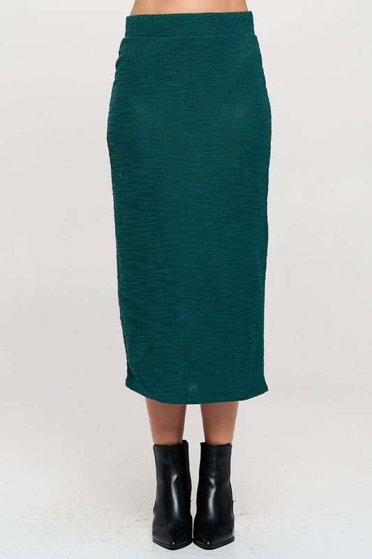 Renee C. - Made in USA Boude Knit Midi Skirt with Elastic Waistband