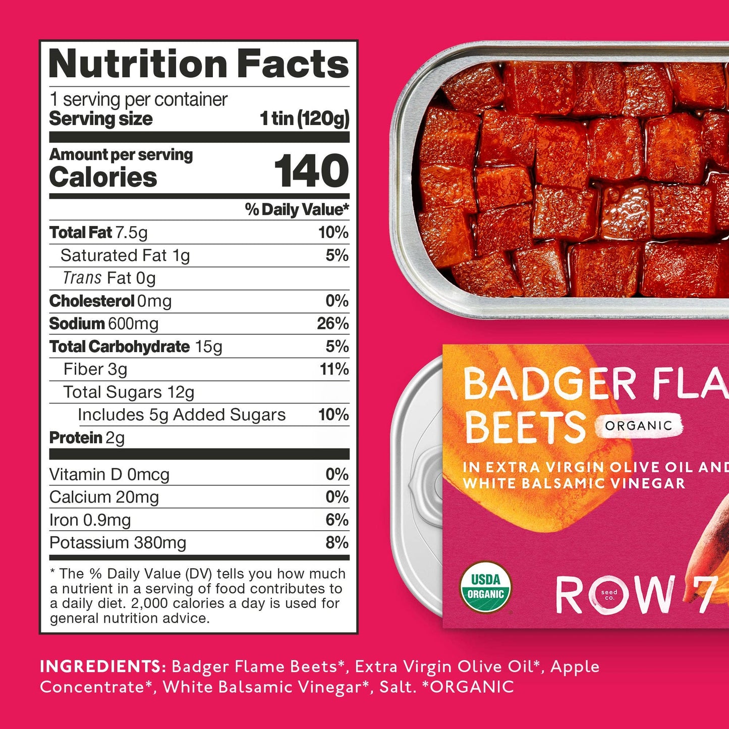Row 7 - Badger Flame Beets Tin