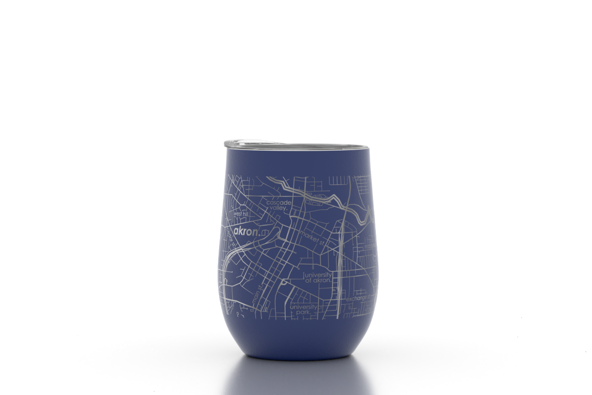 Well Told - Your Town Map 12 oz Insulated Wine Tumbler: White