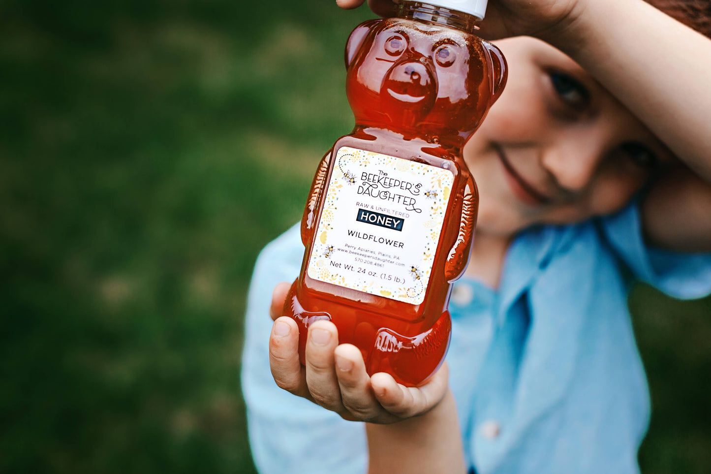 The Beekeeper's Daughter - 24oz. Honey Bear - Raw Wildflower Honey