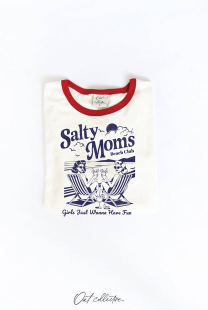 OAT COLLECTIVE - SALTY MOMS BEACH CLUB Ringer Graphic Top