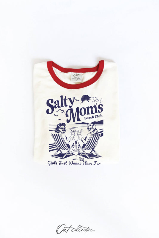 OAT COLLECTIVE - SALTY MOMS BEACH CLUB Ringer Graphic Top
