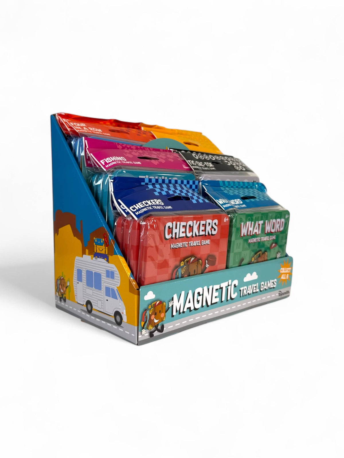 Toysmith - On the Way Games Magnetic Travel Games, 6 Games, 24/Display