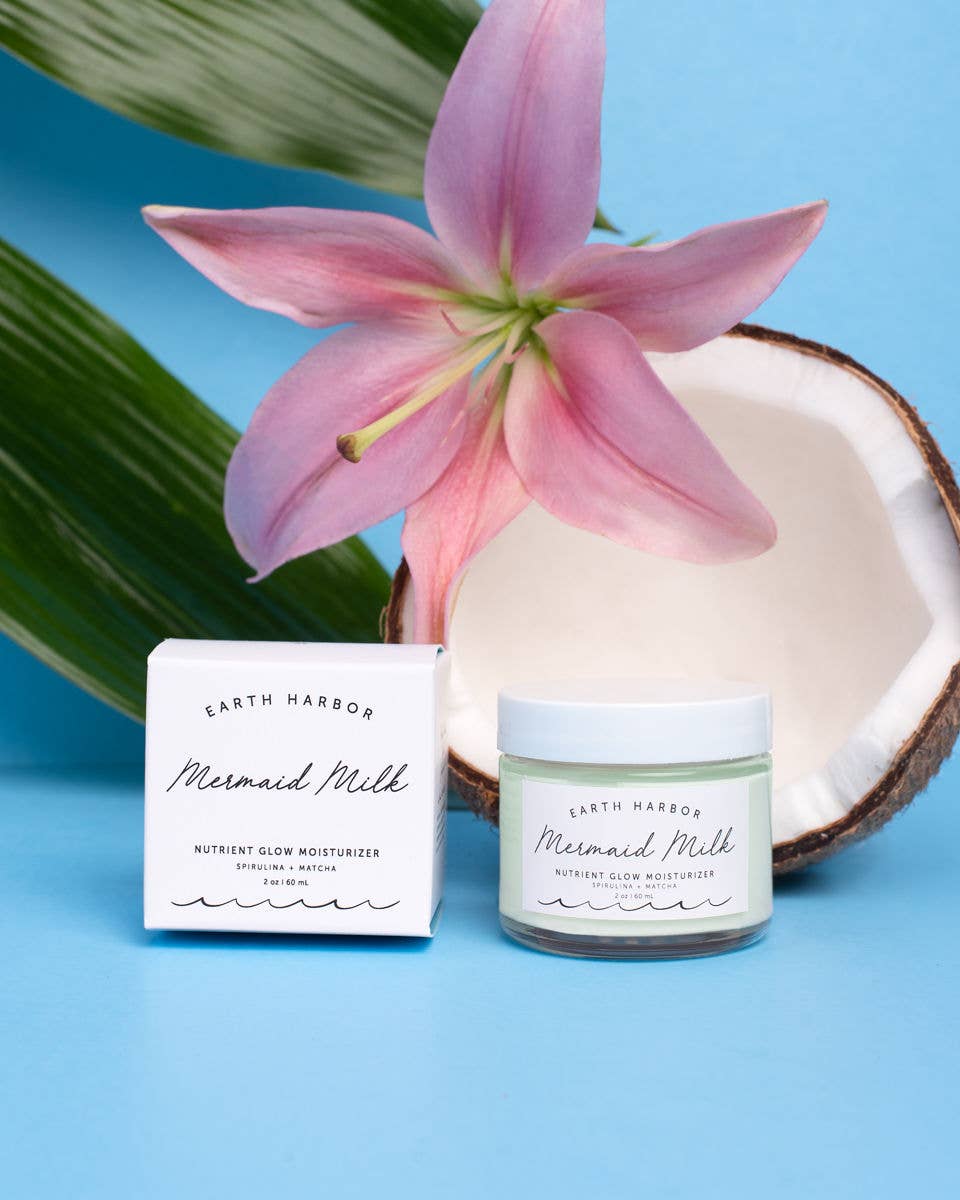 Earth Harbor Naturals - MERMAID MILK Superfood Moisturizer: Matcha + Spirulina: 1 oz