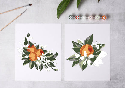 Cate Paper Co. - Orange Blossoms Paint-By-Numbers kit