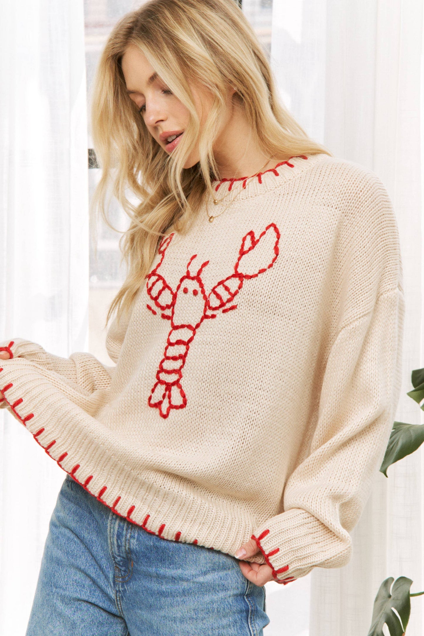 Sweet Generis - MY LOVELY LOBSTER CASUAL PULLOVER SWEATER