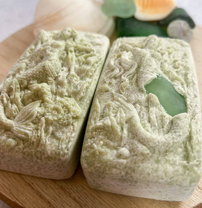 Fairyland Glade - Sweetgrass Hidden Sea Glass Sea Salt Soap MADE TO ORDER