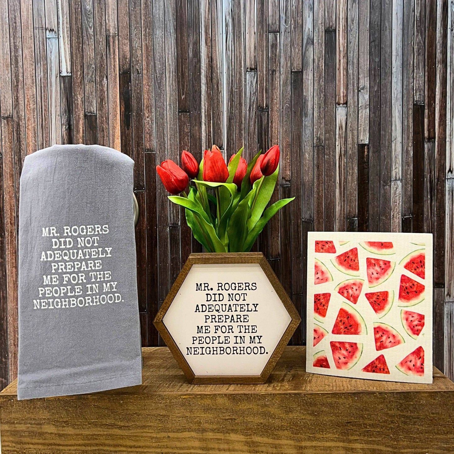 Driftless Studios - Mr. Rogers Did Not Adequately Prepare Gray Funny Tea Towel