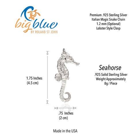 Big Blue by Roland St John - Seahorse Pendant: 18"