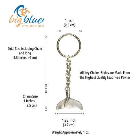 Big Blue by Roland St John - Whale Tail Keychain, Whale Tail Key Ring, Sea Life Gifts