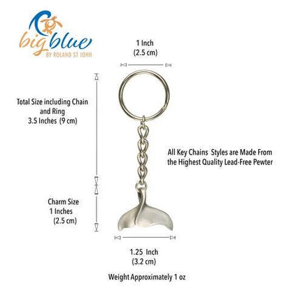 Big Blue by Roland St John - Whale Tail Keychain, Whale Tail Key Ring, Sea Life Gifts