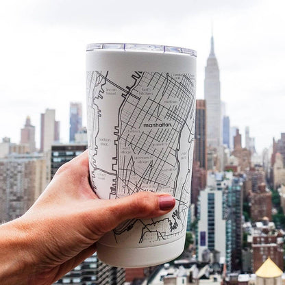 Well Told - CUSTOM ETCHED U.S. City / Town Map - 20 oz Insulated Tumbler: White
