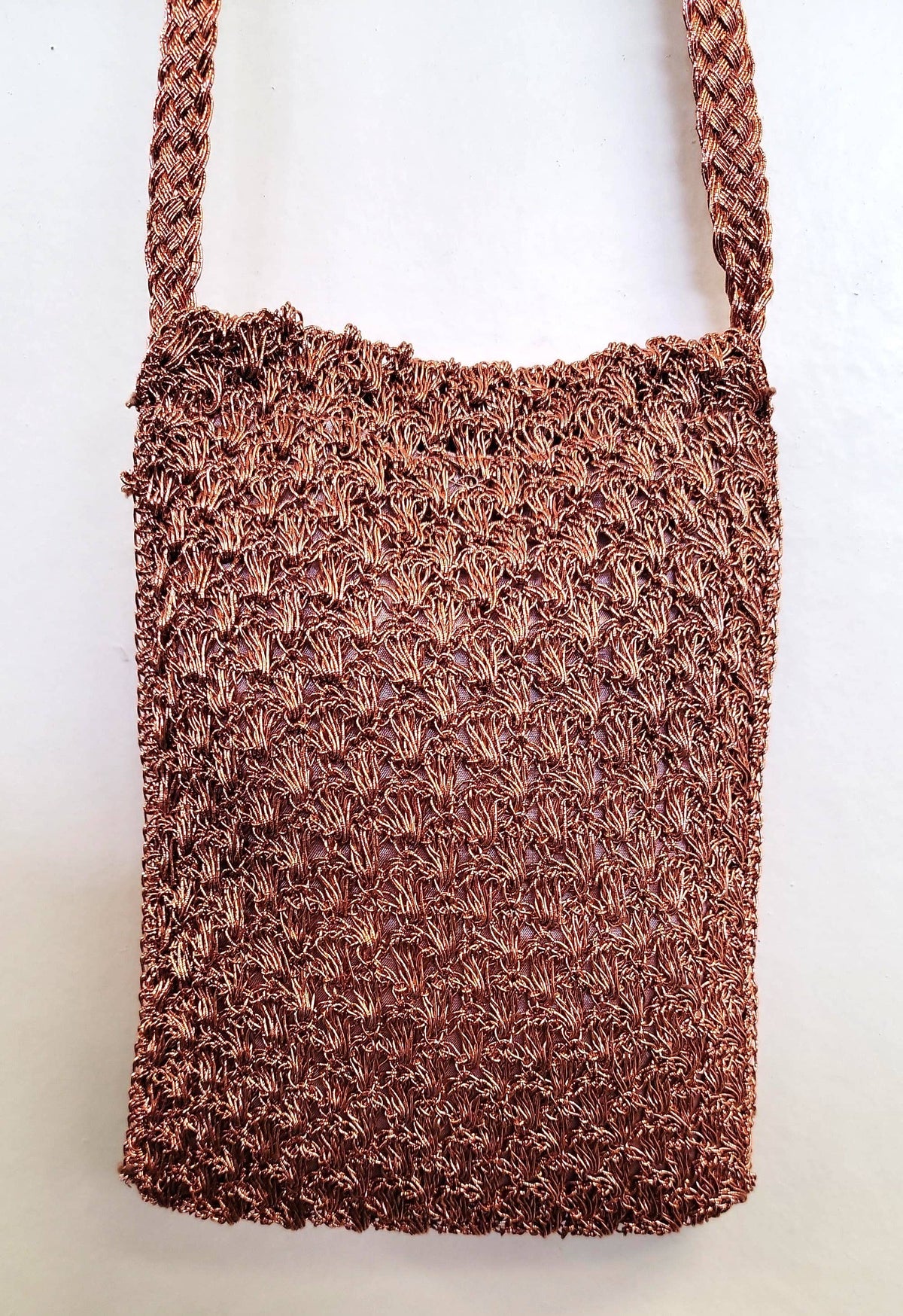 Ricki designs - Crochet Crossbody Bag - Metallic Flap over