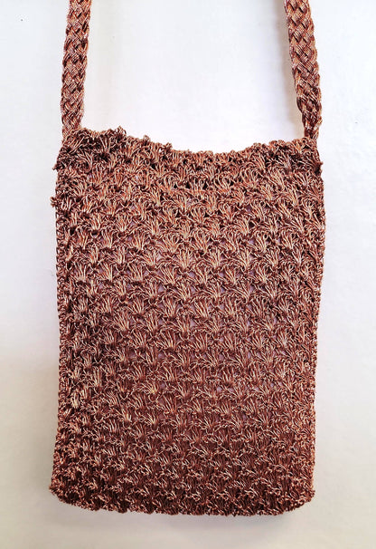 Ricki designs - Crochet Crossbody Bag - Metallic Flap over