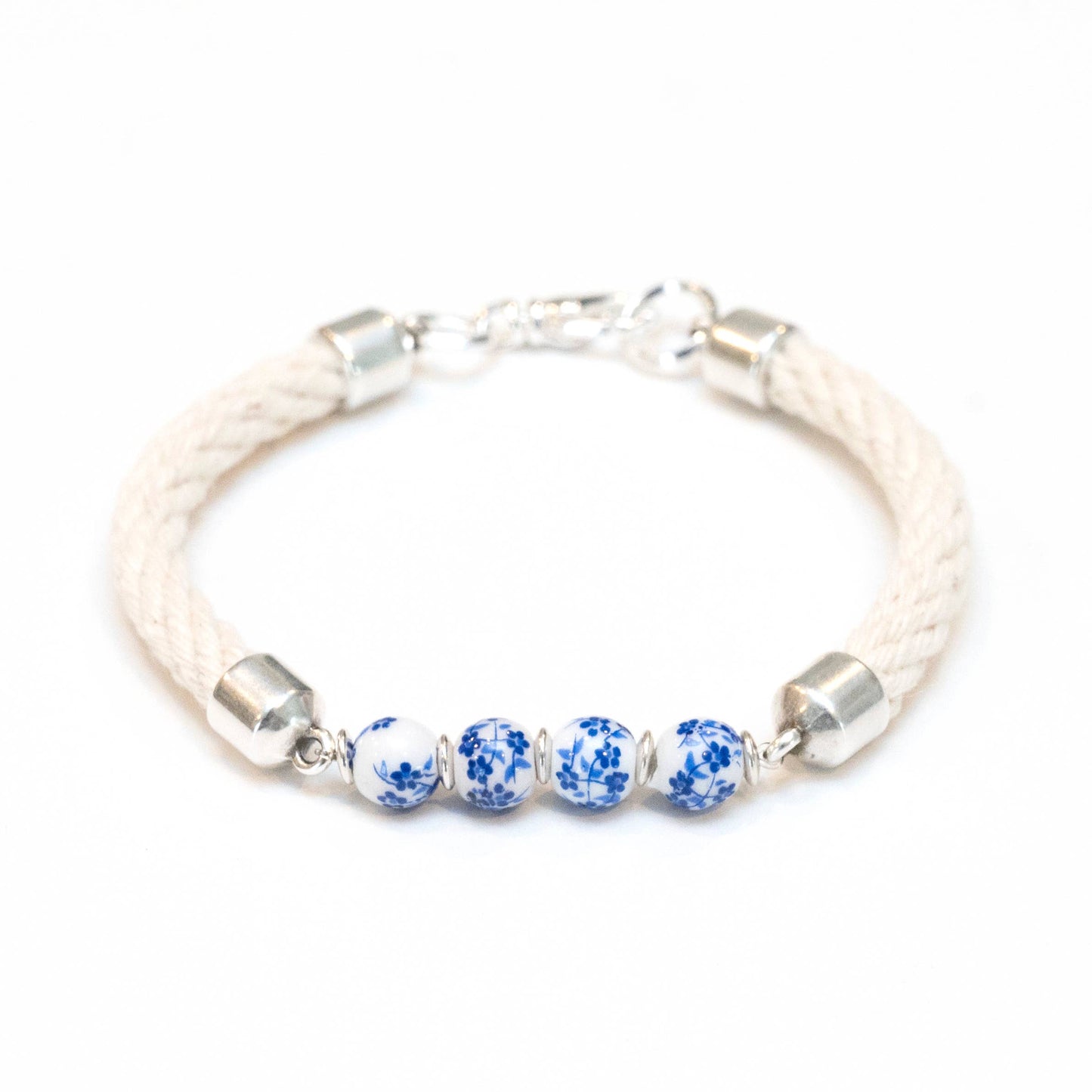 Allison Cole Jewelry - Claremont - Ivory/Silver - Nautical Rope Bracelet: XS