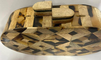 Ricki designs - BOX BAG WOOD INLAY OVAL