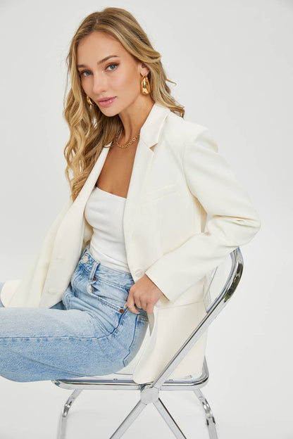 SW1553 OVERSIZED JACKET/BLAZER: BLACK / S
