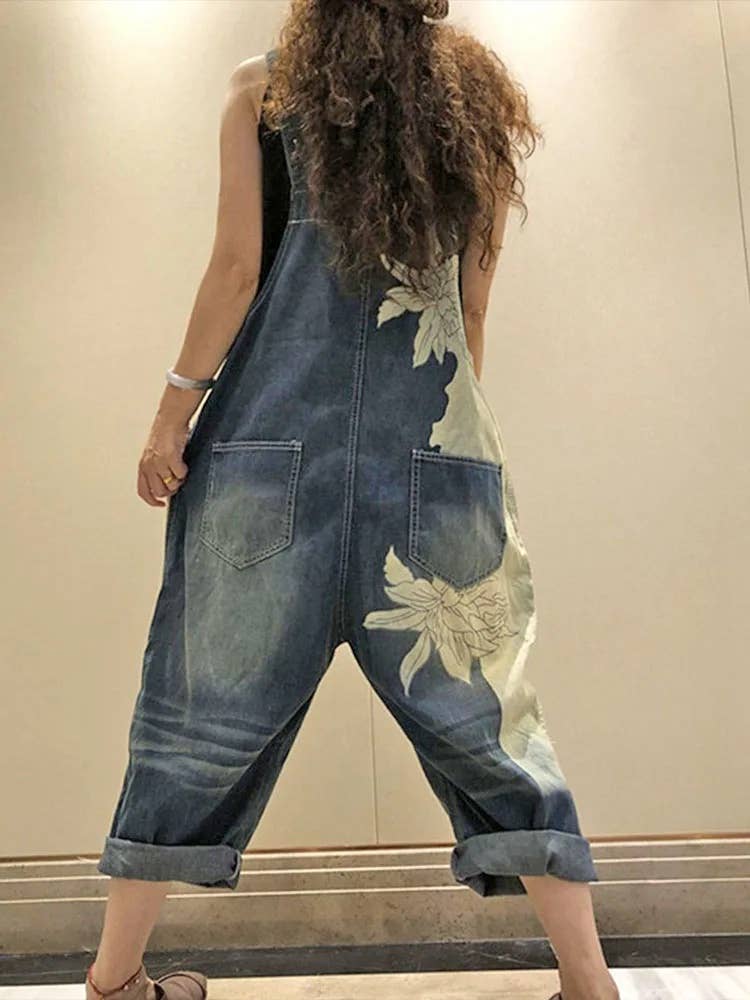 Serenity Collective - Denim Luxury Bleached Overall Jumpsuit