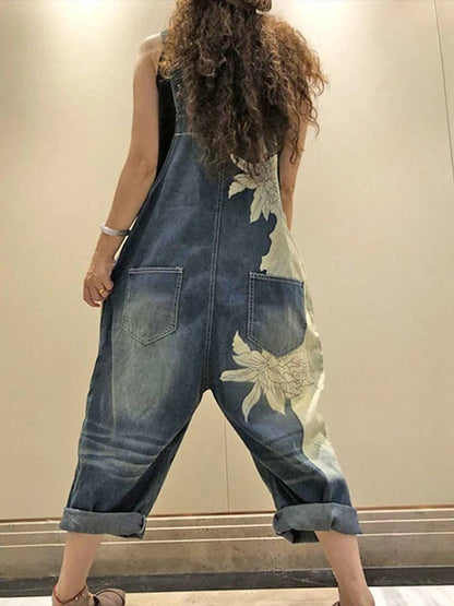 Serenity Collective - Denim Luxury Bleached Overall Jumpsuit