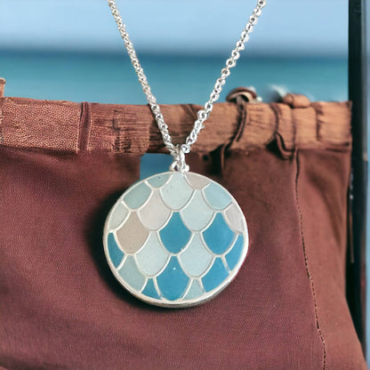 Jackie Gallagher Designs - Handmade Coastal Jewelry - Mermaid Scale Resin Necklace
