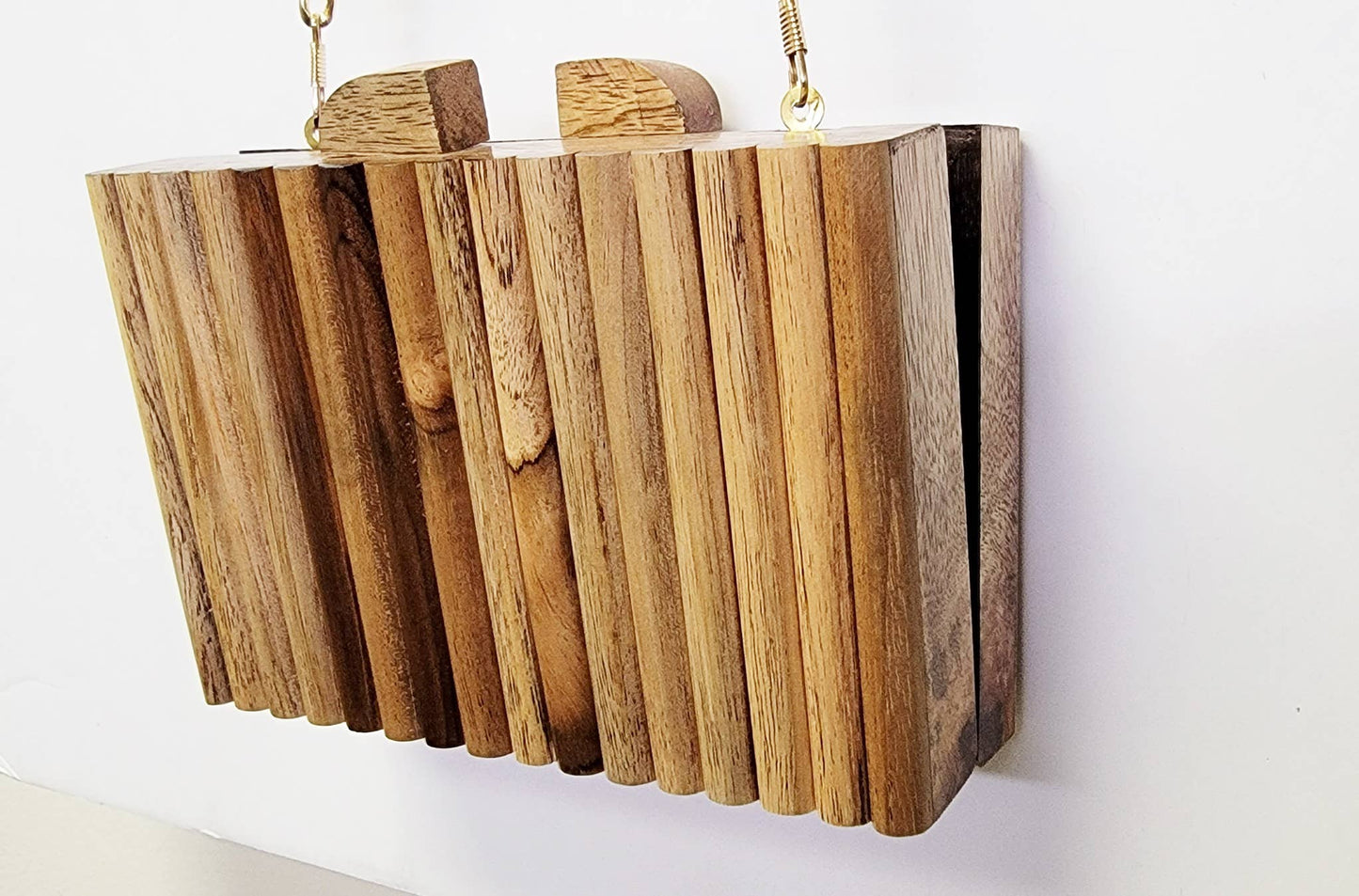 Ricki designs - BOX BAG WOOD STRIPE CLUTCH