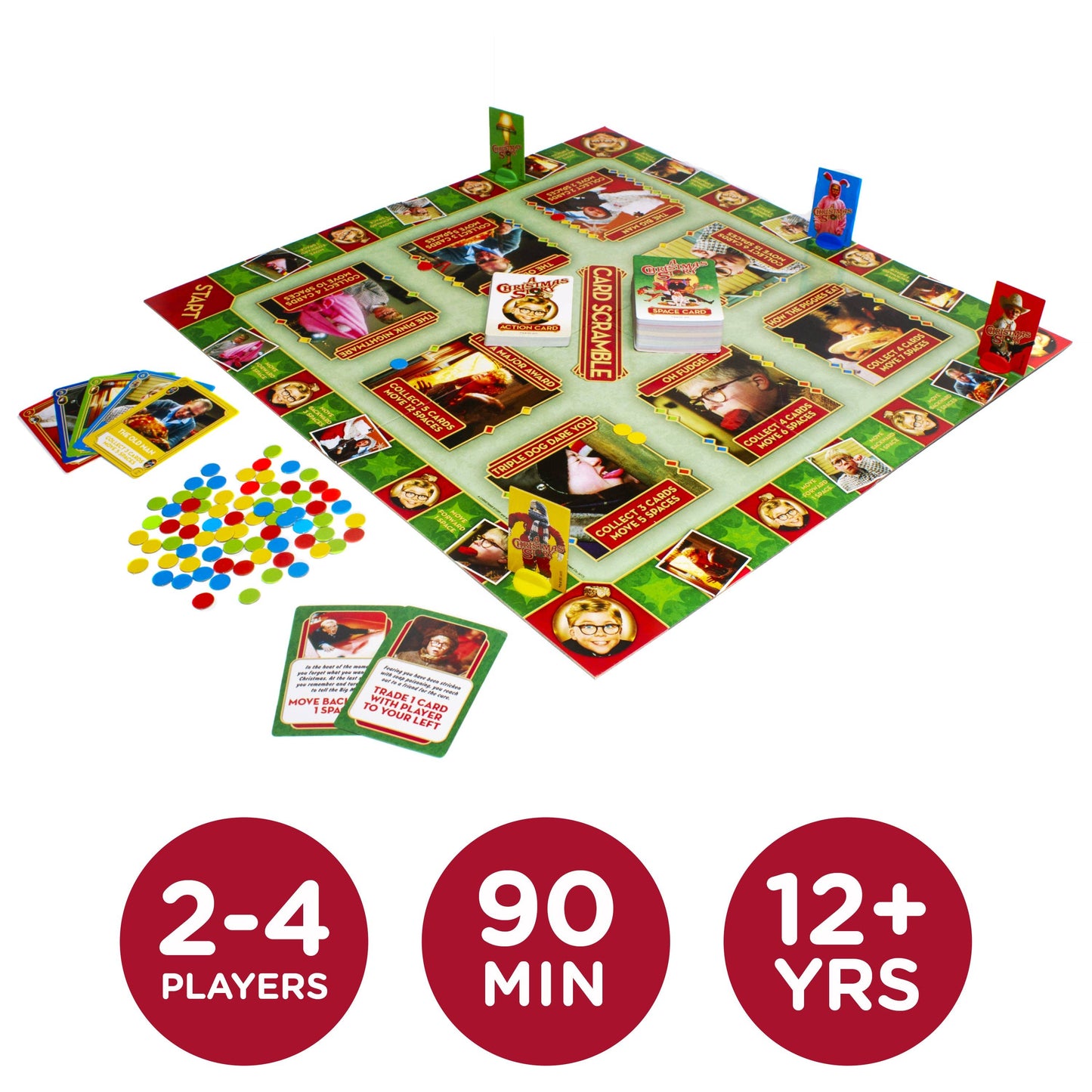AQUARIUS, GAMAGO, ICUP, & ROCK SAWS by NMR Brands - A Christmas Story Card Scramble Board Game
