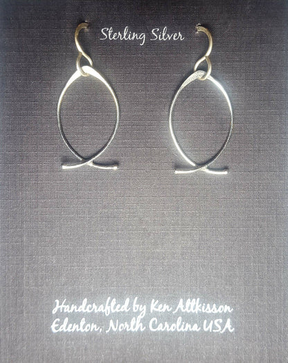 Ken’s handcrafted jewelry - Sterling Silver Earrings Fish