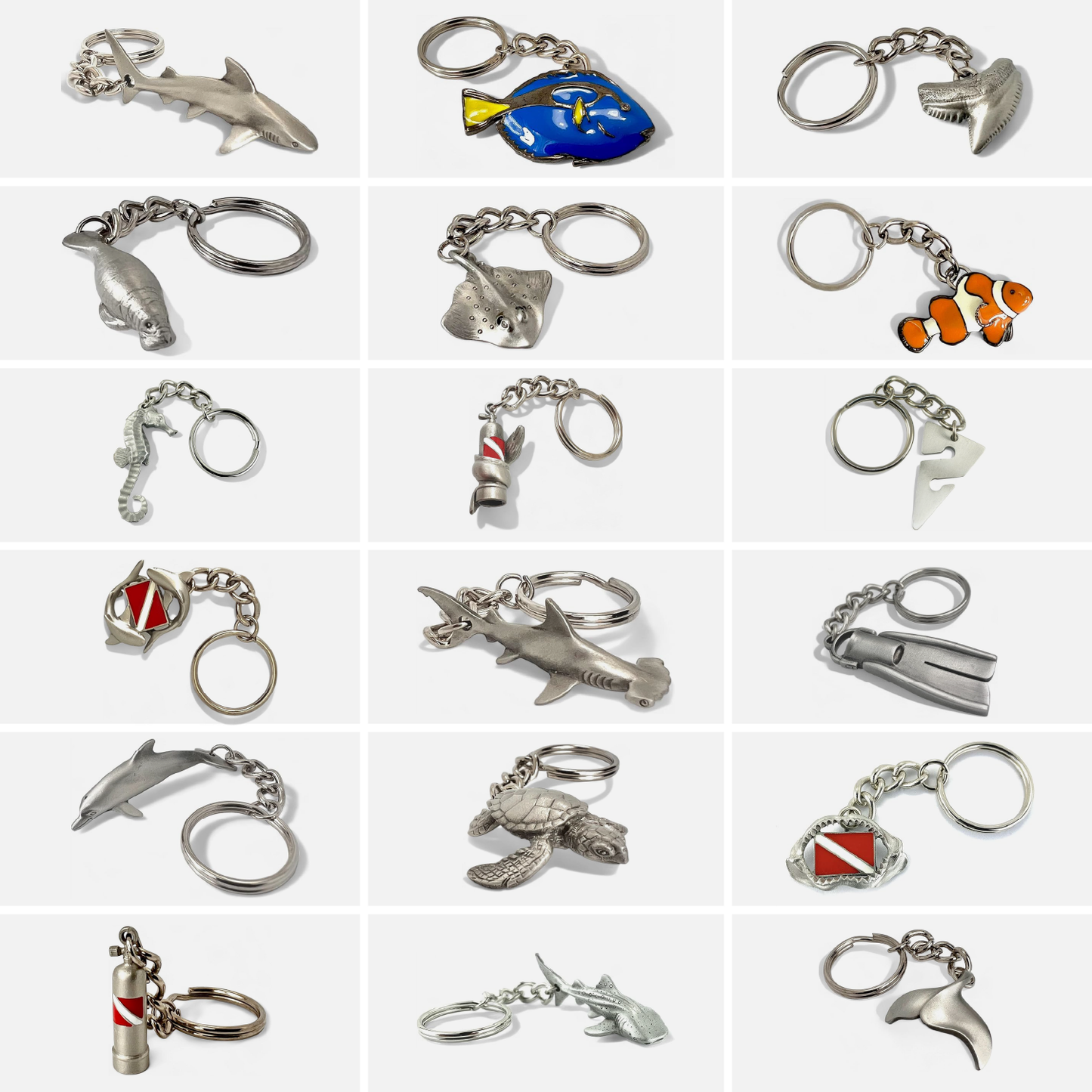 Big Blue by Roland St John - Scuba Tank Keychain with Dive Flag, Scuba Diving Keychain