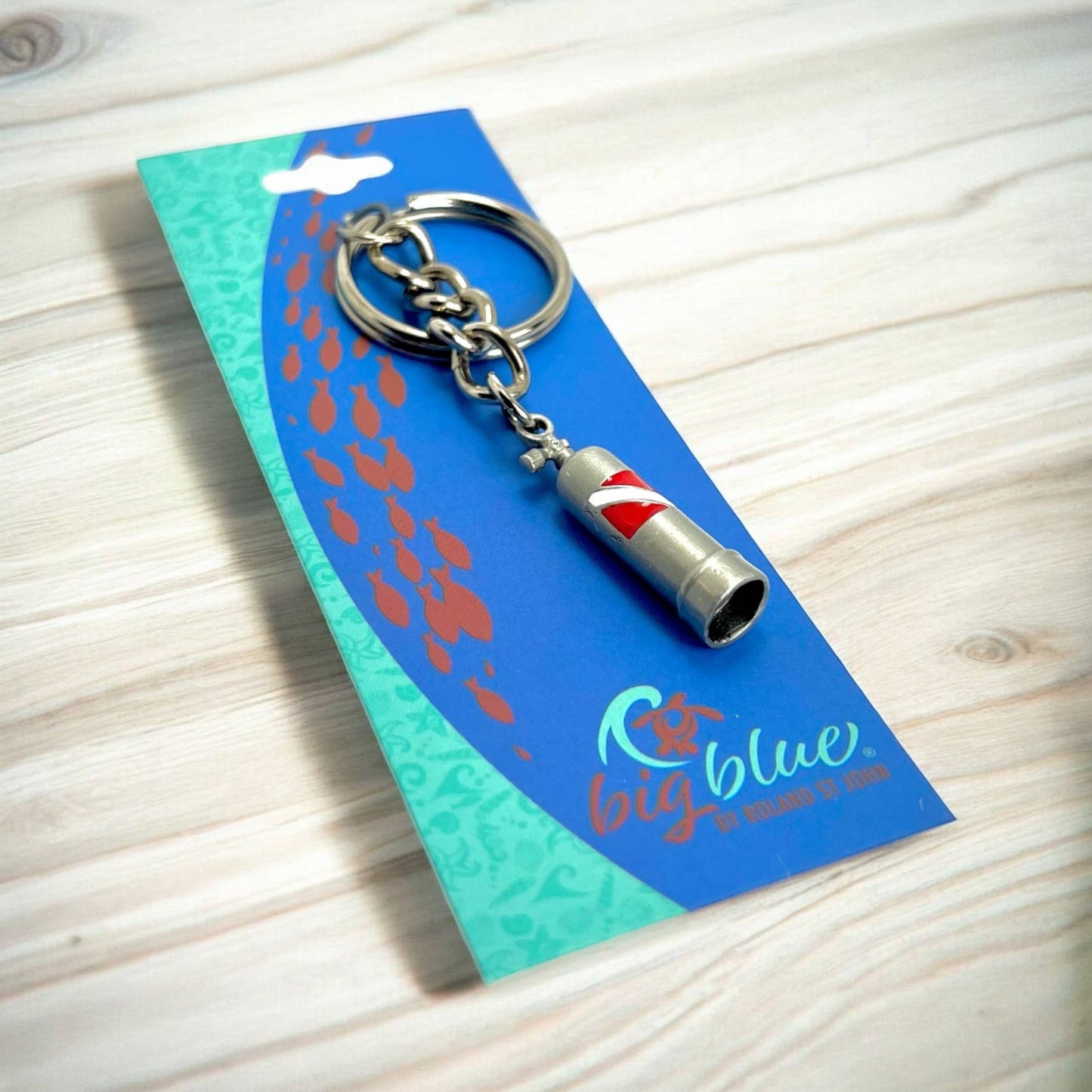 Big Blue by Roland St John - Scuba Tank Keychain with Dive Flag, Scuba Diving Keychain