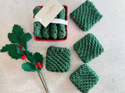 Dot and Army - Christmas Scrubbies in a Berry Basket