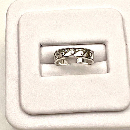 Jackie Gallagher Designs - Handmade Coastal Jewelry - Wave Band Toe Ring, sterling silver