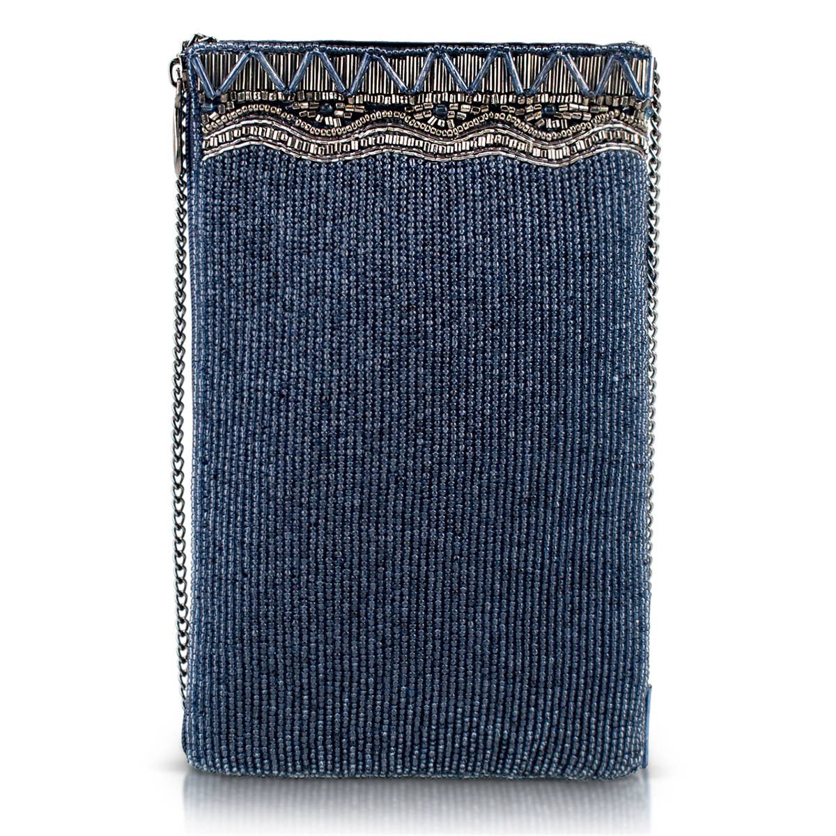 Mary Frances Accessories - True Blue Precious Stone with Fringe Crossbody Phone Handbag