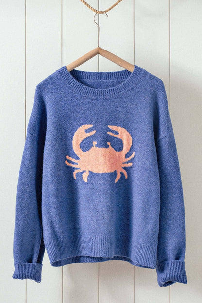 Urban Daizy - Crab Graphic Relaxed Knit Sweater