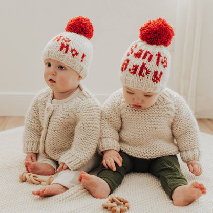 Huggalugs - Santa Baby Hand Knit Beanie Hat Baby & Kids