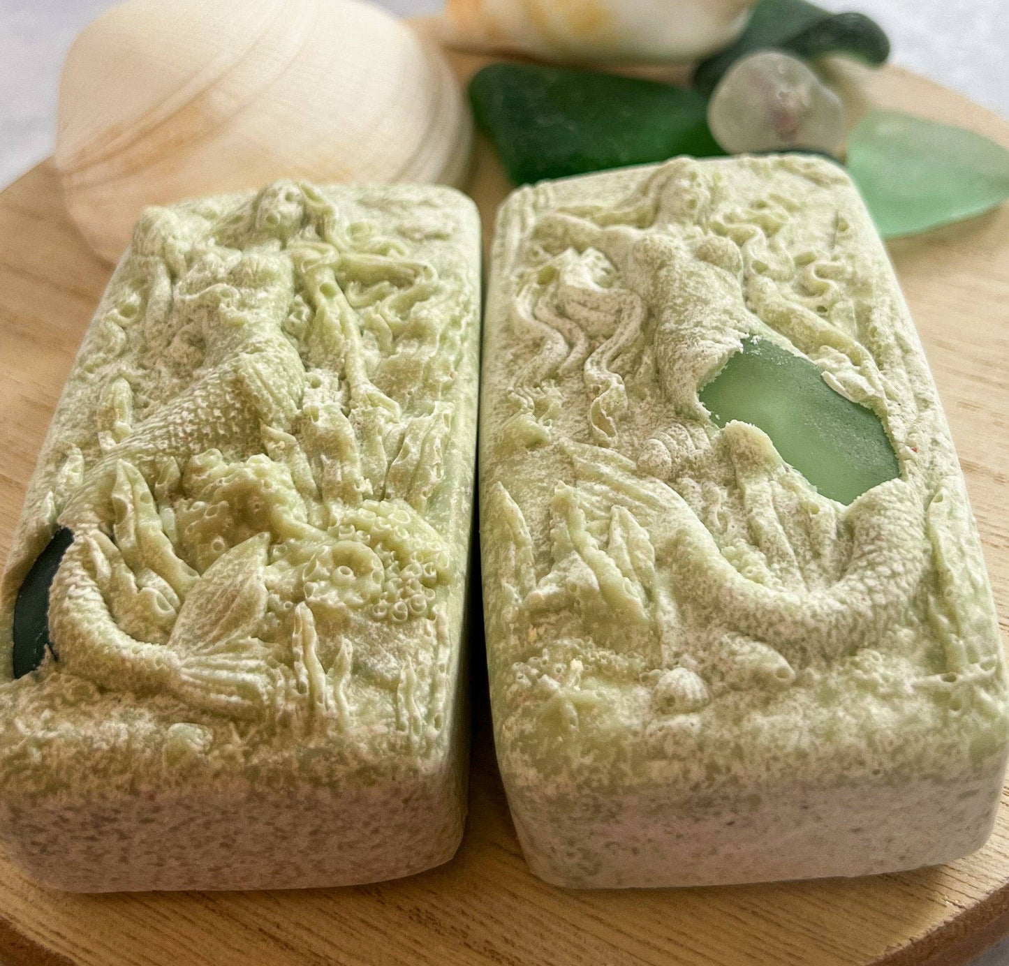 Fairyland Glade - Sweetgrass Hidden Sea Glass Sea Salt Soap MADE TO ORDER