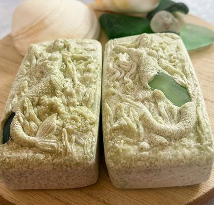 Fairyland Glade - Sweetgrass Hidden Sea Glass Sea Salt Soap MADE TO ORDER