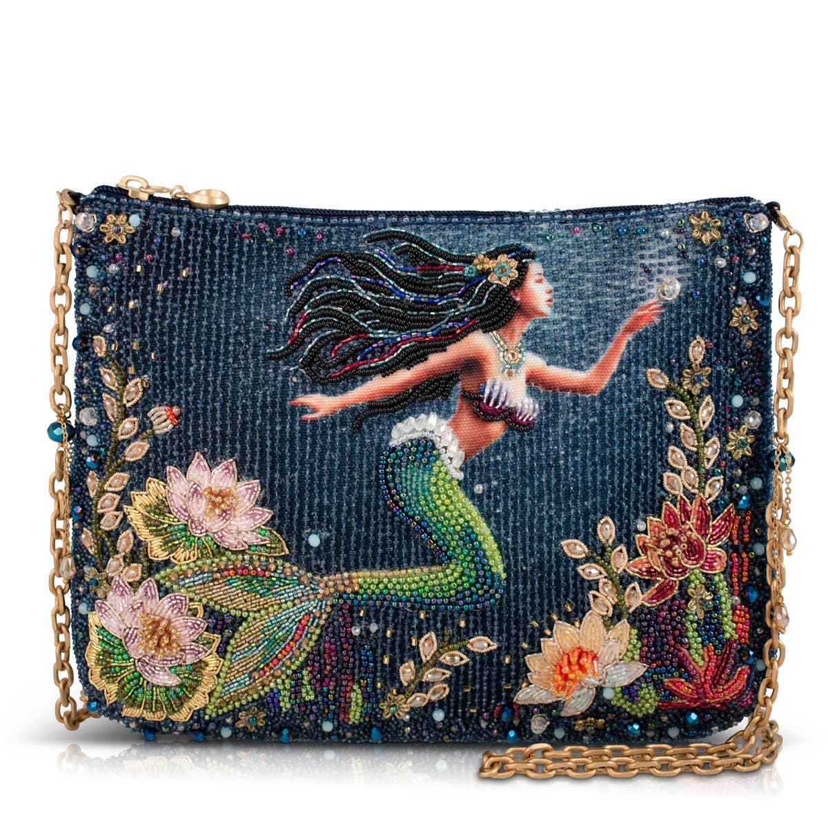Mary Frances Accessories - Mermaid Magic Beaded Underwater Scene with Mermaid Crossbody