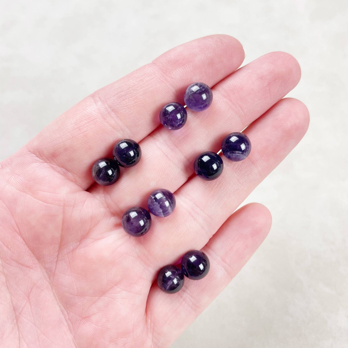 Ewelina Pas Jewelry - Silver 8mm Amethyst Orb Stud Earrings