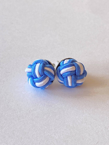 Patsy Kane | Nautical - Monkey Fist Earrings - Nylon: Classic navy & port green twist