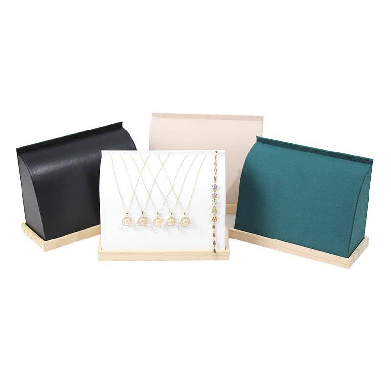 Zakka - Necklace Bracelet Display Stand Stylish Jewelry Organizer : White Leather