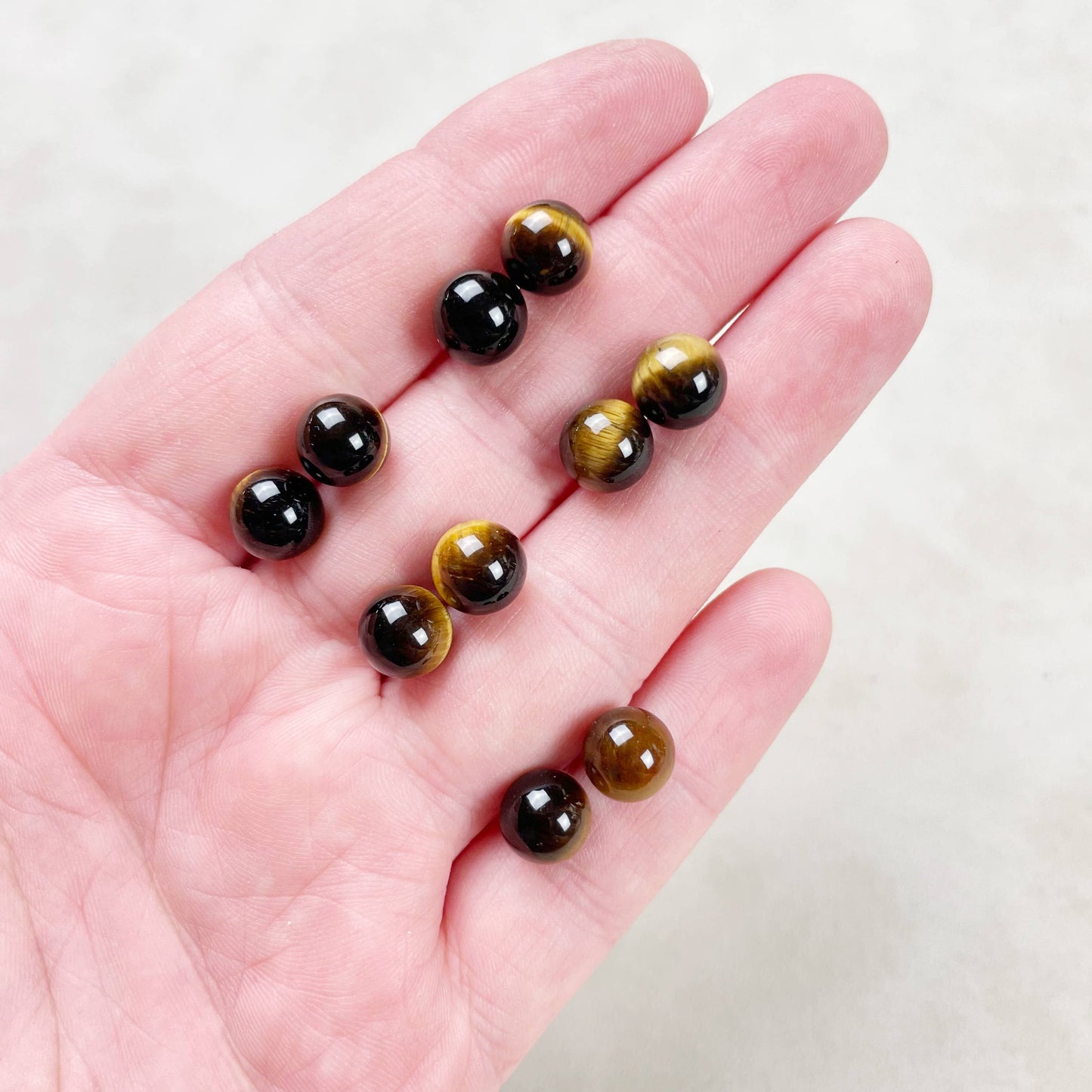 Ewelina Pas Jewelry - Silver 8mm Tiger Eye Orb Stud Earrings