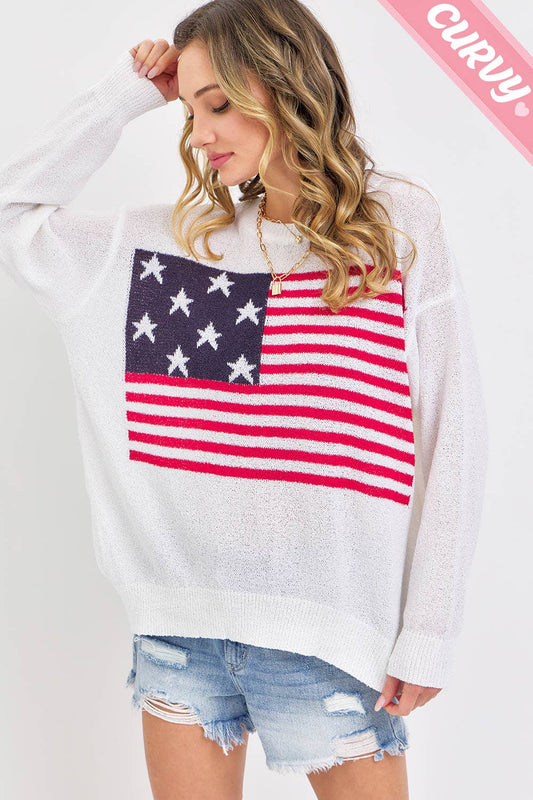 Sweet Lovely by Jen - PLUS SIZE 4TH OF JULY STARS AND STRIPES AMERICAN FLAG