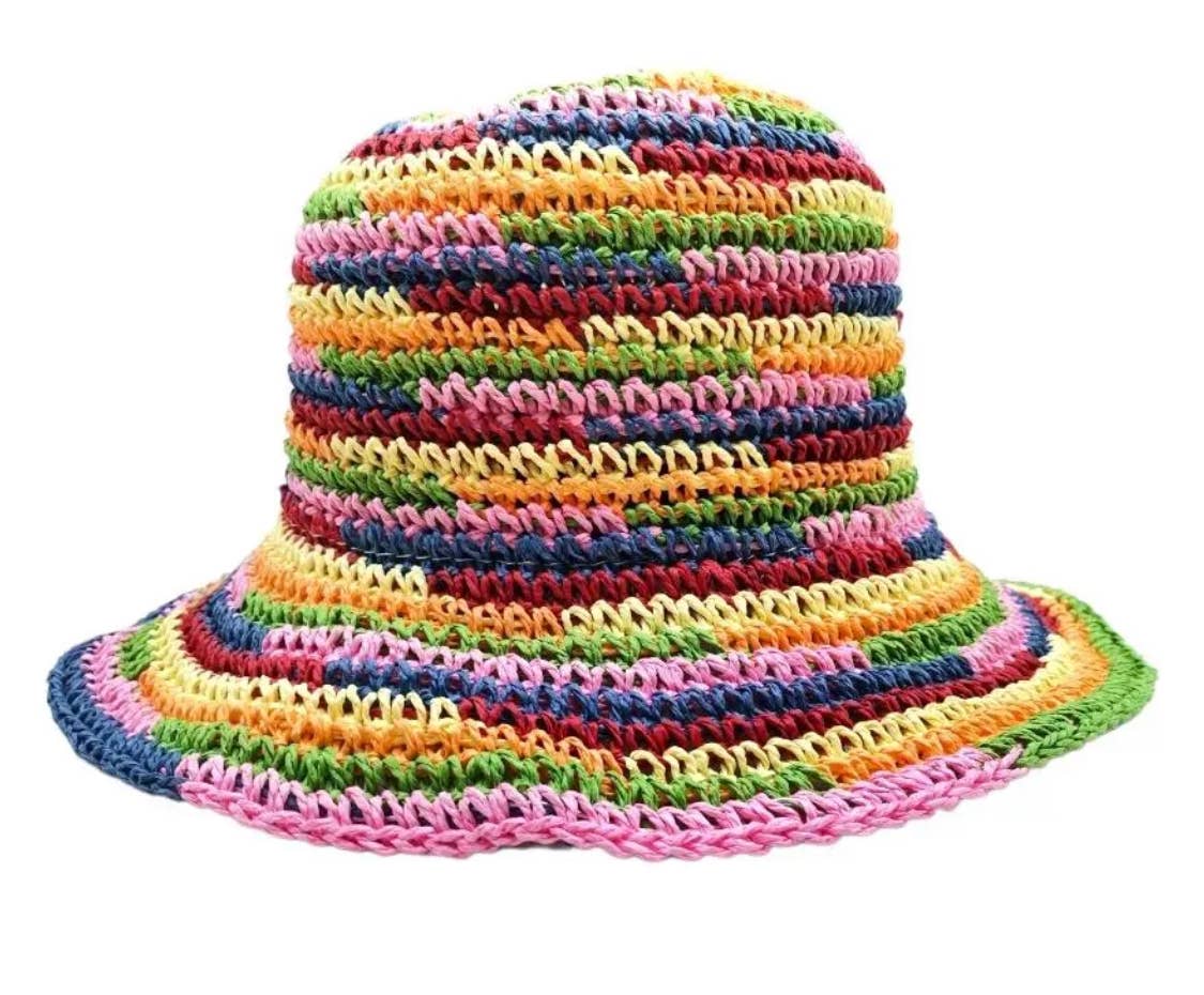 LOOWIE - BA707 Multicolor Cloche Crochet Paper Summer Hat Loowie
