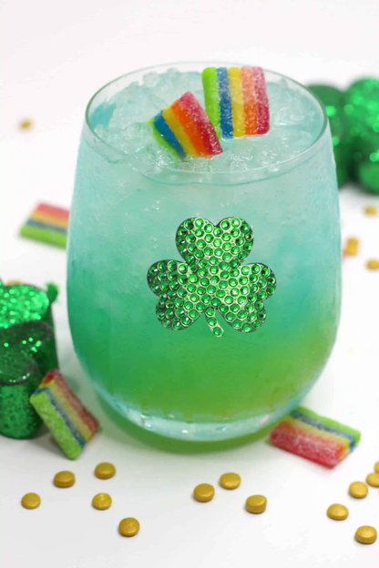 The Queens' Jewels® - St. Patrick's Day Shamrock Jeweled Stemless Wine Glass