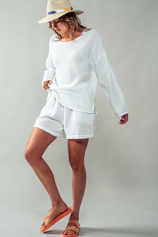 Urban Daizy - **BREATHELESS LOUNGE SHORTS: TAUPE / S-2/M-2/L-2