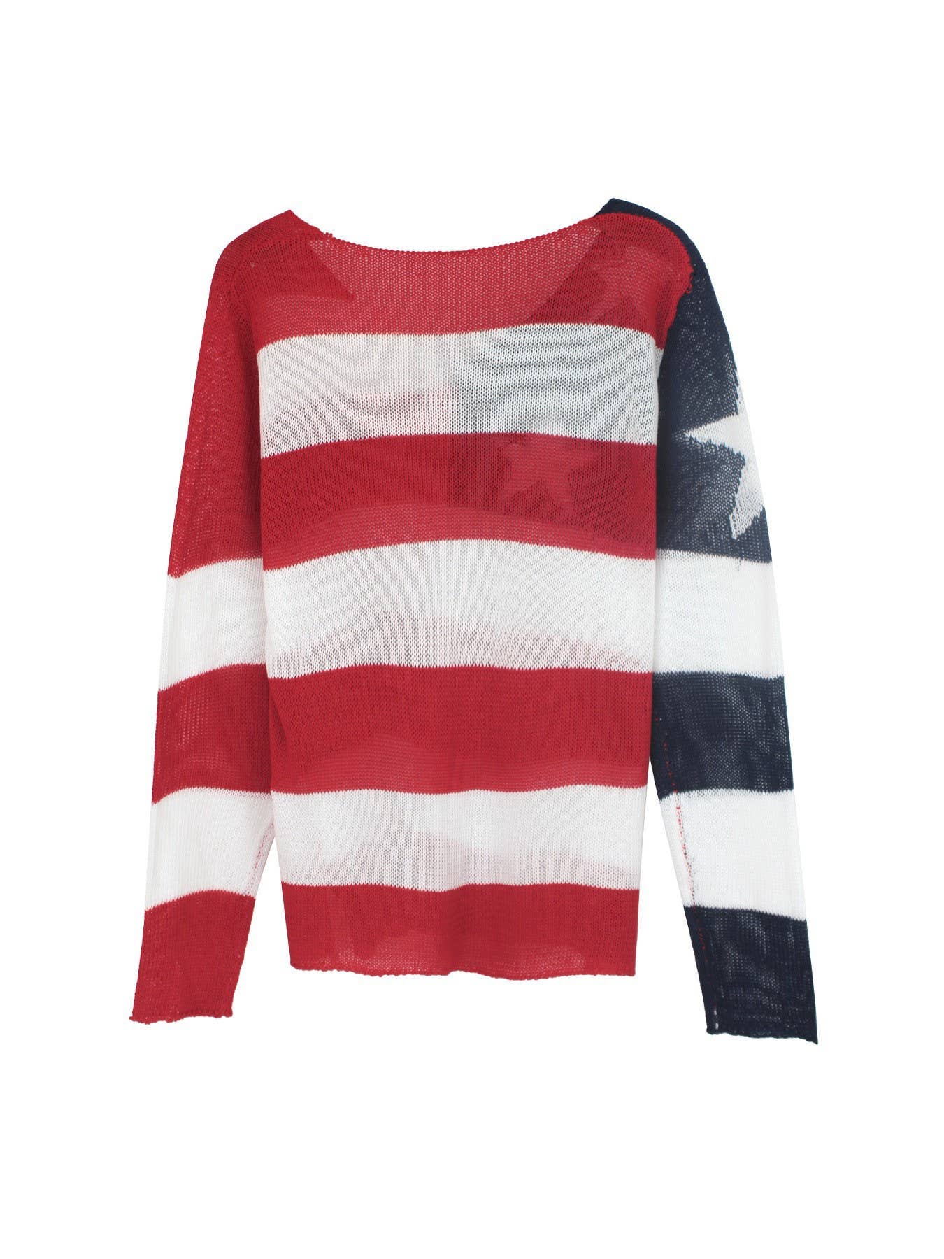 Rosa Clothing - 4th Of July Knit Summer American Flag Sweater