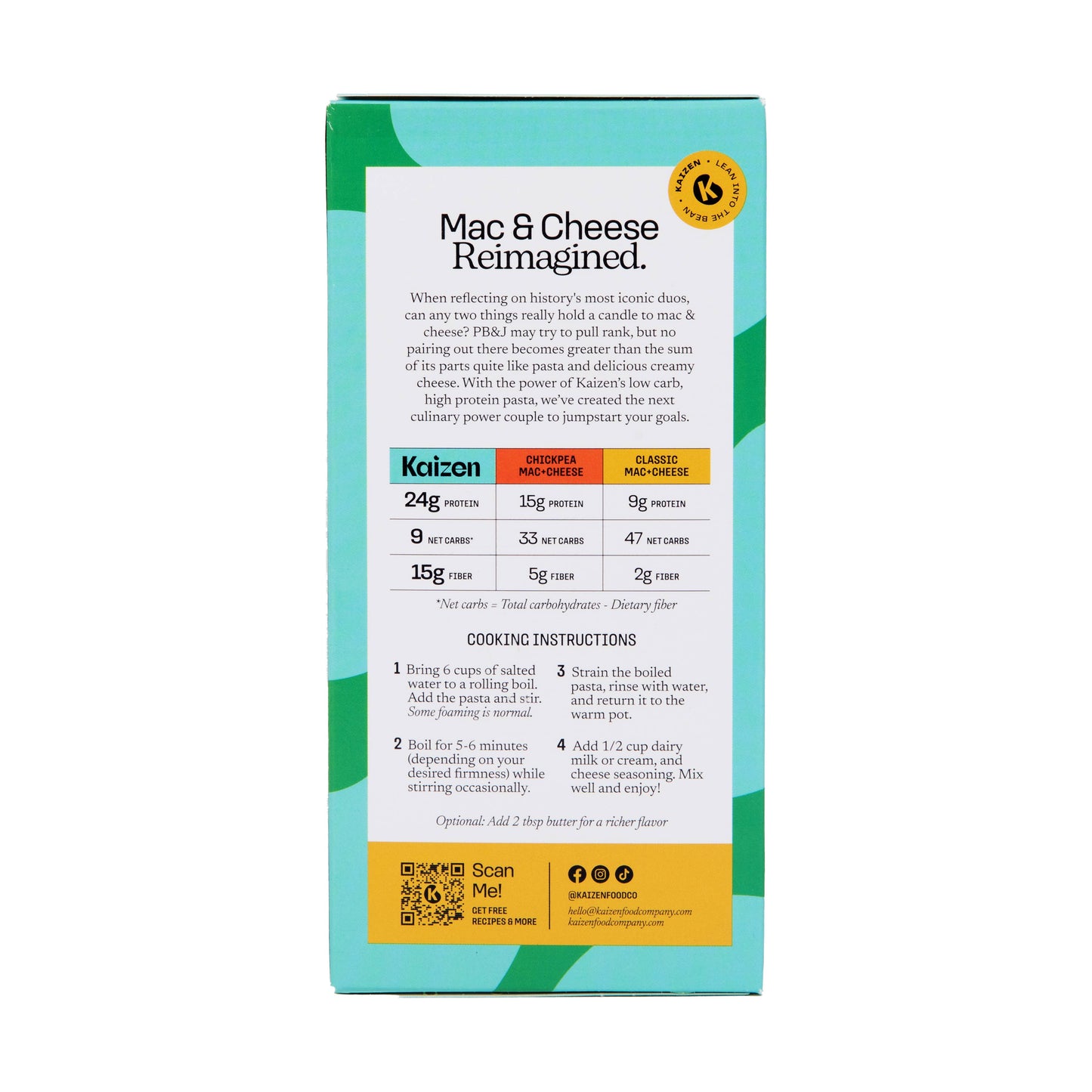 Kaizen Food Company - Kaizen High Protein (24g) White Cheddar Lowcarb Mac & Cheese