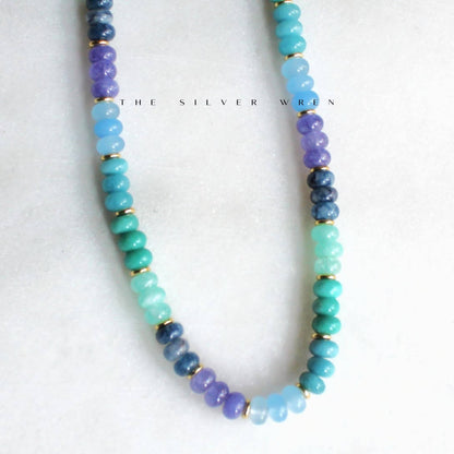 The Silver Wren - Ocean Stone Necklace